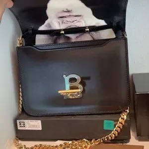 Burberry | Bags | Authentic Burberry Black Leather With Gold
